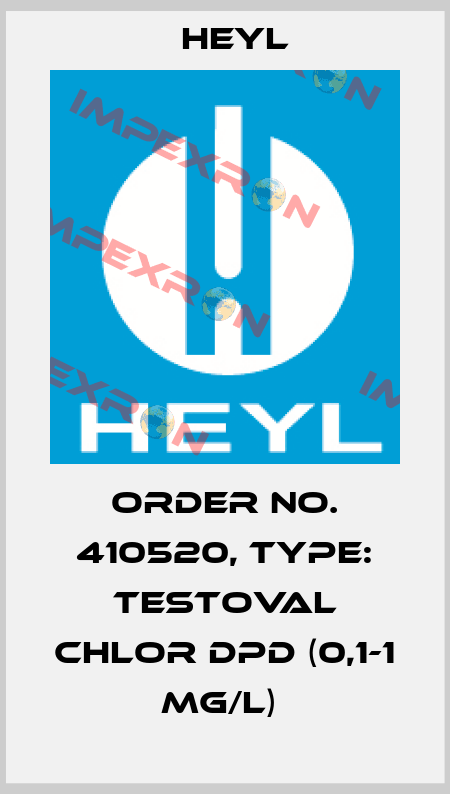 Order No. 410520, Type: Testoval Chlor DPD (0,1-1 mg/l)  Heyl