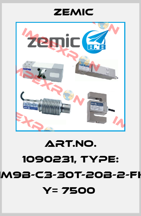 Art.No. 1090231, Type: HM9B-C3-30t-20B-2-FH, Y= 7500  ZEMIC