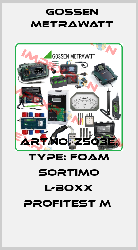 Art.No. Z503E, Type: Foam SORTIMO L-BOXX Profitest M  Gossen Metrawatt