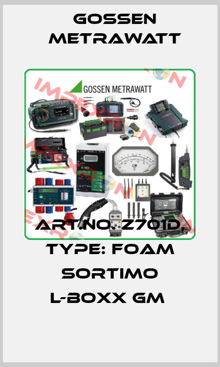 Art.No. Z701D, Type: Foam SORTIMO L-BOXX GM  Gossen Metrawatt