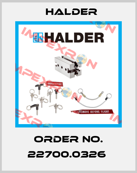 Order No. 22700.0326  Halder