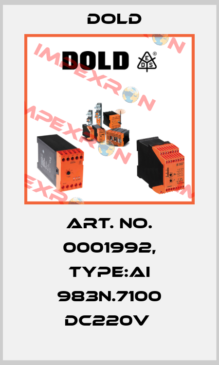 Art. No. 0001992, Type:AI 983N.7100 DC220V  Dold