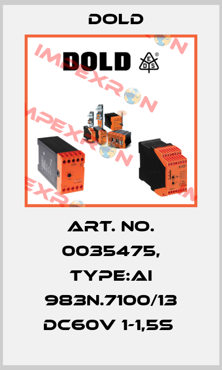 Art. No. 0035475, Type:AI 983N.7100/13 DC60V 1-1,5S  Dold