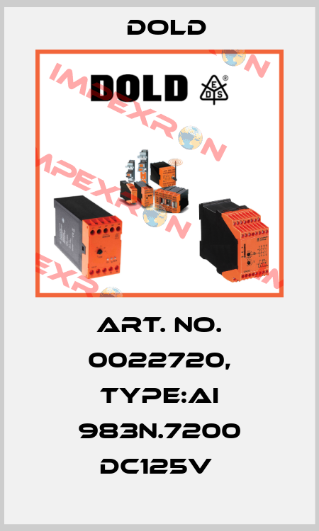 Art. No. 0022720, Type:AI 983N.7200 DC125V  Dold