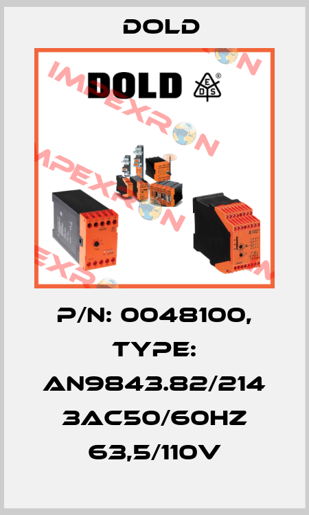 p/n: 0048100, Type: AN9843.82/214 3AC50/60HZ 63,5/110V Dold