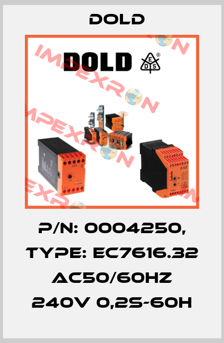 p/n: 0004250, Type: EC7616.32 AC50/60HZ 240V 0,2S-60H Dold