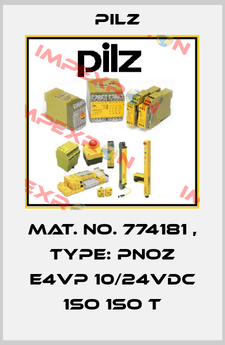Mat. No. 774181 , Type: PNOZ e4vp 10/24VDC 1so 1so t Pilz