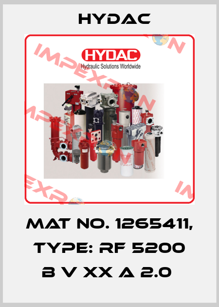 Mat No. 1265411, Type: RF 5200 B V XX A 2.0  Hydac