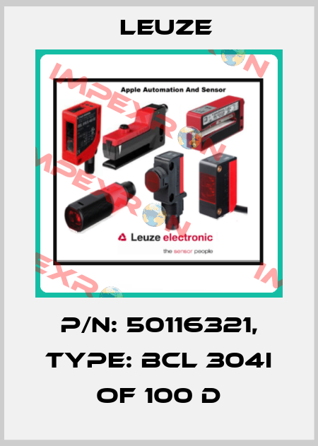 p/n: 50116321, Type: BCL 304i OF 100 D Leuze