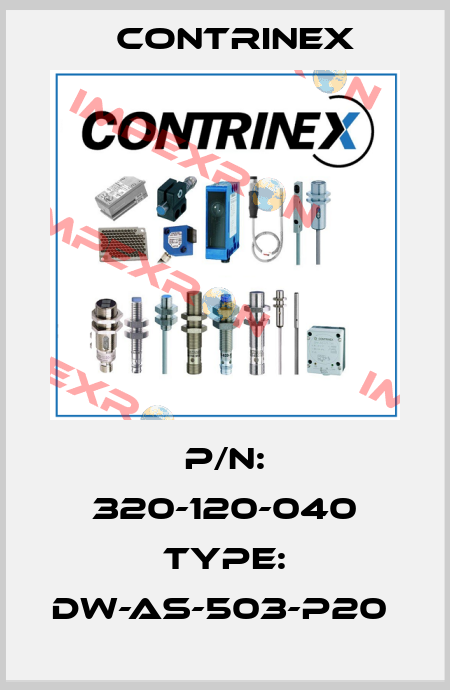 P/N: 320-120-040 Type: DW-AS-503-P20  Contrinex