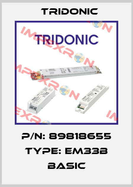 P/N: 89818655 Type: EM33B BASIC Tridonic