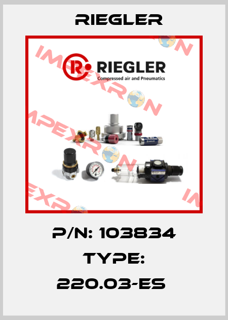 P/N: 103834 Type: 220.03-ES  Riegler