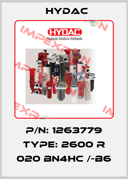 P/N: 1263779 Type: 2600 R 020 BN4HC /-B6 Hydac