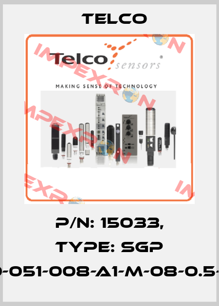 P/N: 15033, Type: SGP 30-051-008-A1-M-08-0.5-J5 Telco