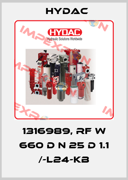 1316989, RF W 660 D N 25 D 1.1 /-L24-KB Hydac