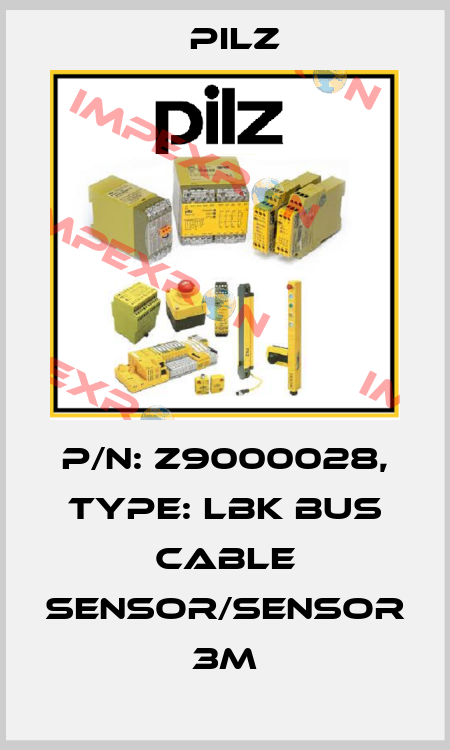 p/n: Z9000028, Type: LBK Bus Cable Sensor/Sensor 3m Pilz