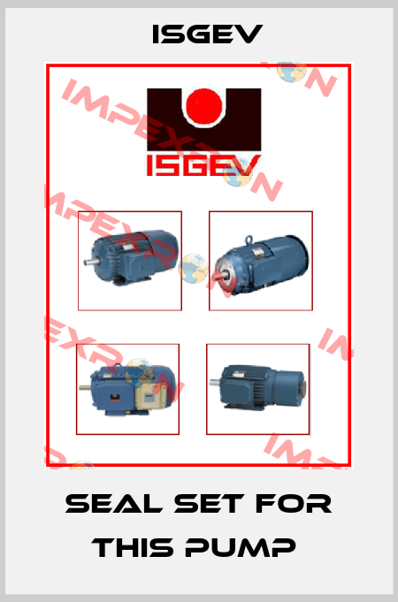 SEAL SET FOR THIS PUMP  Isgev