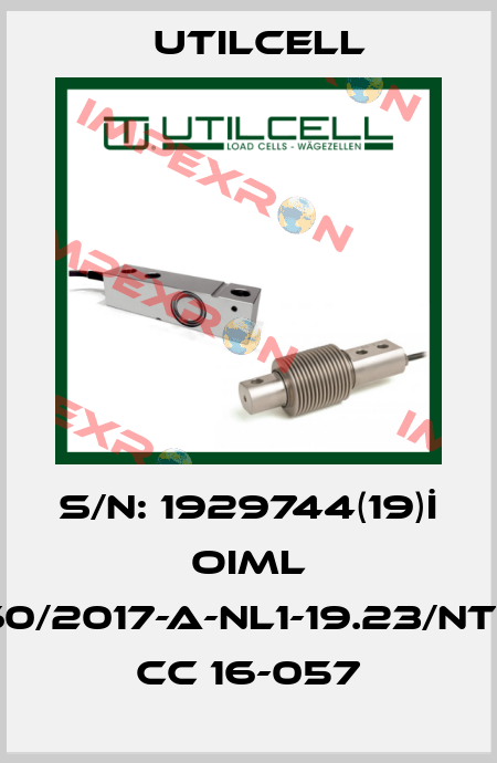 S/N: 1929744(19)İ OIML R60/2017-A-NL1-19.23/NTEP CC 16-057 Utilcell