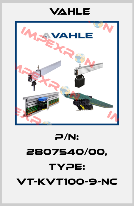 P/n: 2807540/00, Type: VT-KVT100-9-NC Vahle