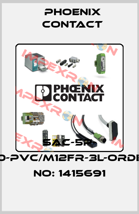 SAC-5P- 3,0-PVC/M12FR-3L-ORDER NO: 1415691 Phoenix Contact