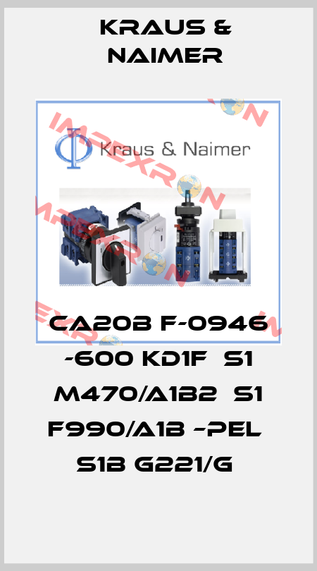 CA20B F-0946 -600 KD1F  S1 M470/A1B2  S1 F990/A1B –PEL  S1B G221/G  Kraus & Naimer