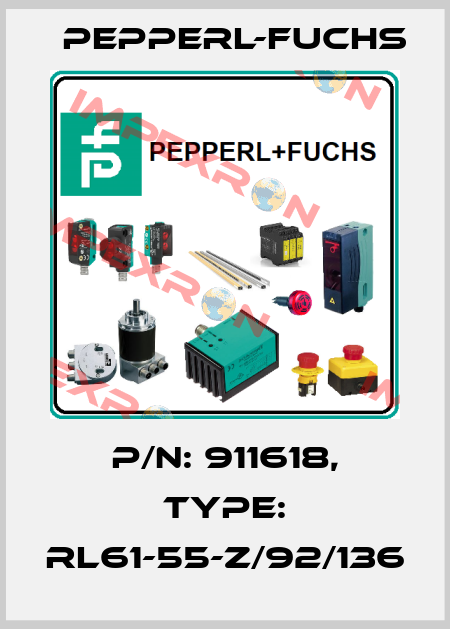p/n: 911618, Type: RL61-55-Z/92/136 Pepperl-Fuchs