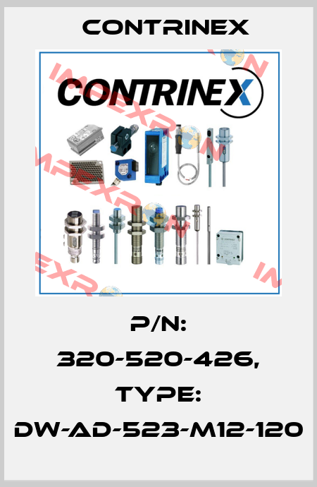 p/n: 320-520-426, Type: DW-AD-523-M12-120 Contrinex