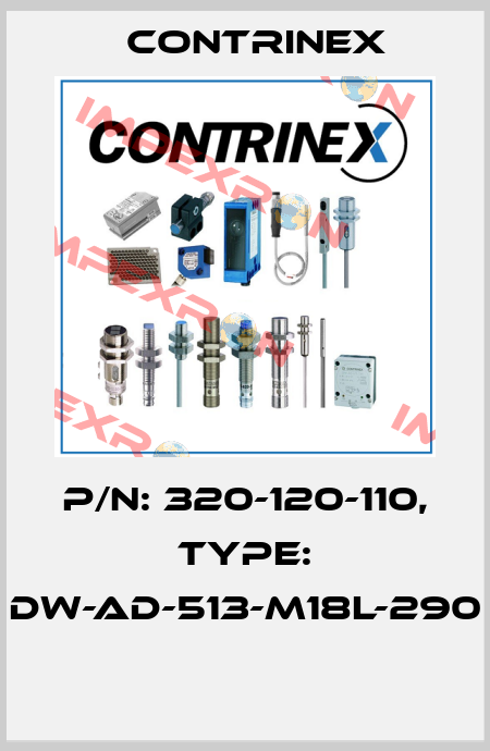 P/N: 320-120-110, Type: DW-AD-513-M18L-290  Contrinex