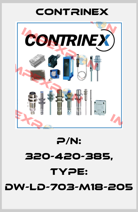p/n: 320-420-385, Type: DW-LD-703-M18-205 Contrinex
