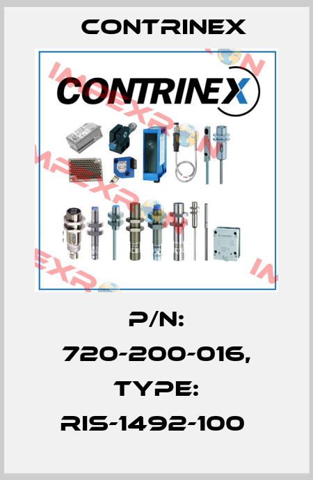 P/N: 720-200-016, Type: RIS-1492-100  Contrinex