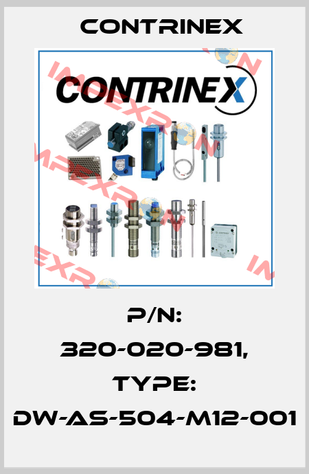 p/n: 320-020-981, Type: DW-AS-504-M12-001 Contrinex