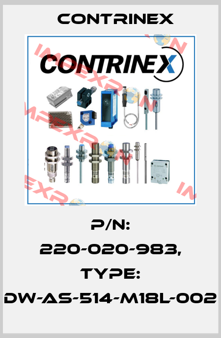 p/n: 220-020-983, Type: DW-AS-514-M18L-002 Contrinex
