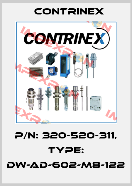 p/n: 320-520-311, Type: DW-AD-602-M8-122 Contrinex
