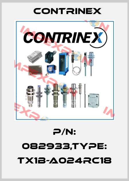 P/N: 082933,Type: TX1B-A024RC18 Contrinex