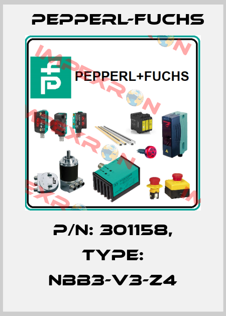 p/n: 301158, Type: NBB3-V3-Z4 Pepperl-Fuchs