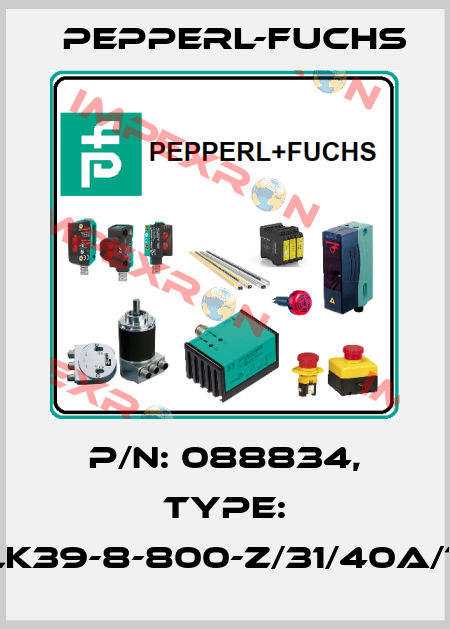 p/n: 088834, Type: RLK39-8-800-Z/31/40a/116 Pepperl-Fuchs