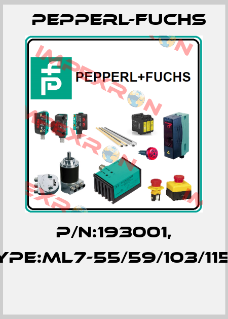 P/N:193001, Type:ML7-55/59/103/115a  Pepperl-Fuchs