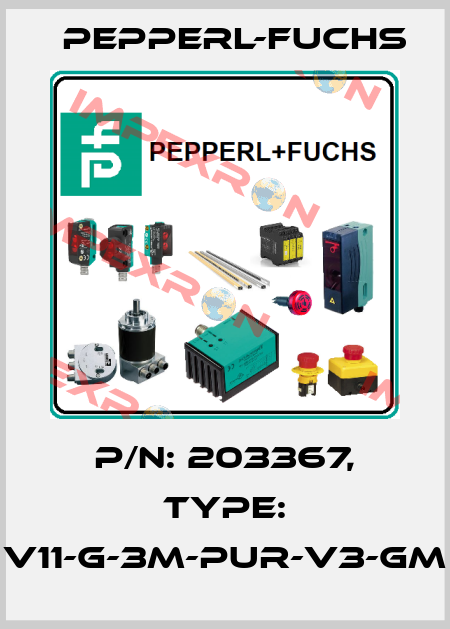 p/n: 203367, Type: V11-G-3M-PUR-V3-GM Pepperl-Fuchs