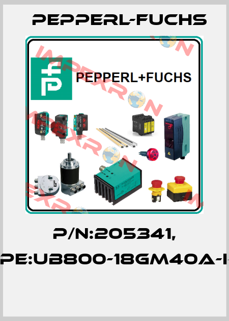 P/N:205341, Type:UB800-18GM40A-I-V1  Pepperl-Fuchs