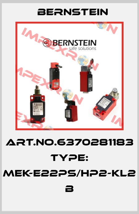 Art.No.6370281183 Type: MEK-E22PS/HP2-KL2            B Bernstein