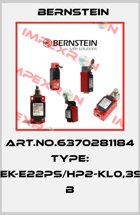 Art.No.6370281184 Type: MEK-E22PS/HP2-KL0,3S8        B Bernstein