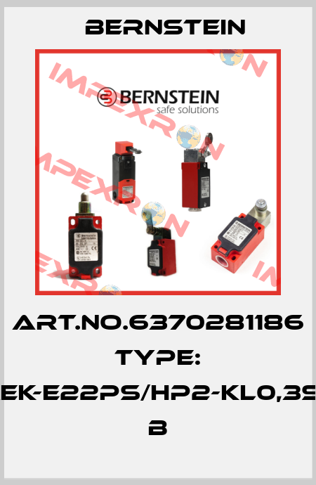 Art.No.6370281186 Type: MEK-E22PS/HP2-KL0,3S8        B Bernstein