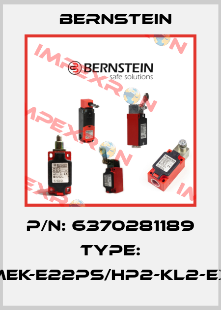P/N: 6370281189 Type: MEK-E22PS/HP2-KL2-EX Bernstein