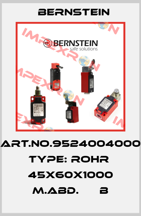 Art.No.9524004000 Type: ROHR  45X60X1000 M.ABD.      B Bernstein
