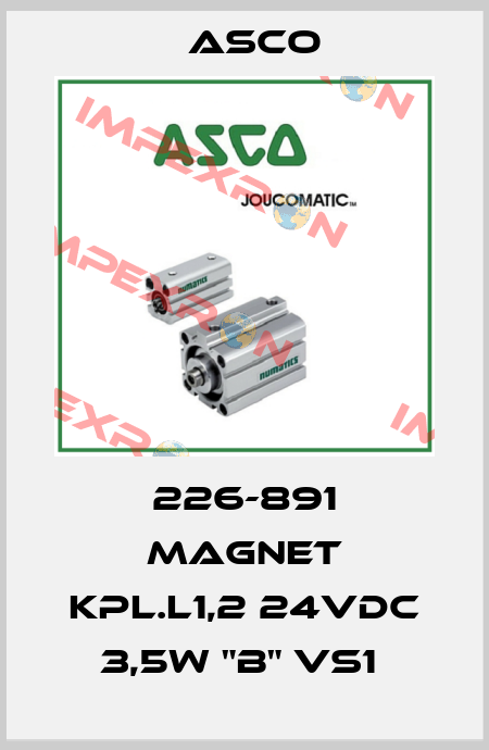 226-891 MAGNET KPL.L1,2 24VDC 3,5W "B" VS1  Asco