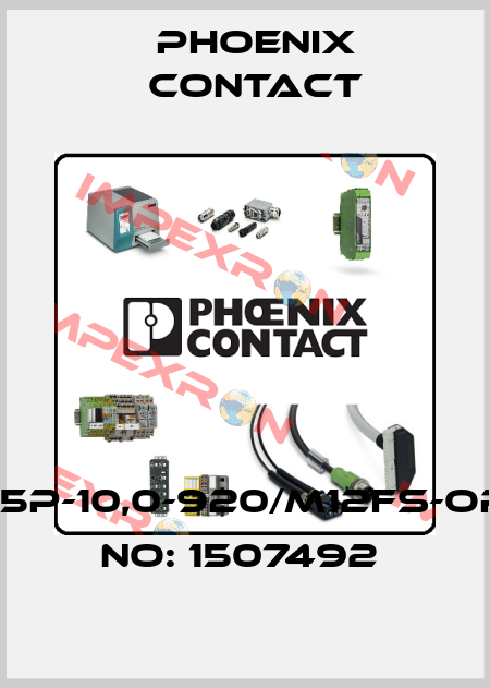 SAC-5P-10,0-920/M12FS-ORDER NO: 1507492  Phoenix Contact