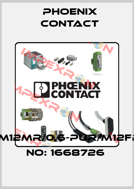 SAC-4P-M12MR/0,6-PUR/M12FR-ORDER NO: 1668726  Phoenix Contact