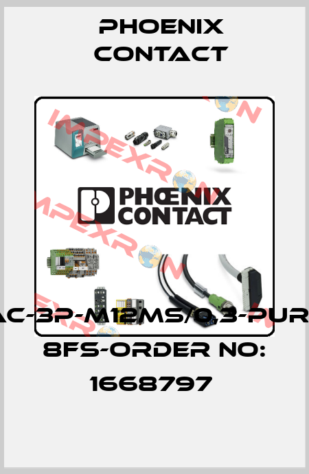 SAC-3P-M12MS/0,3-PUR/M 8FS-ORDER NO: 1668797  Phoenix Contact
