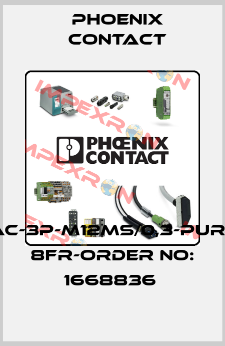 SAC-3P-M12MS/0,3-PUR/M 8FR-ORDER NO: 1668836  Phoenix Contact