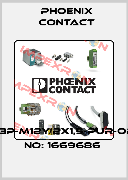 SAC-3P-M12Y/2X1,5-PUR-ORDER NO: 1669686  Phoenix Contact